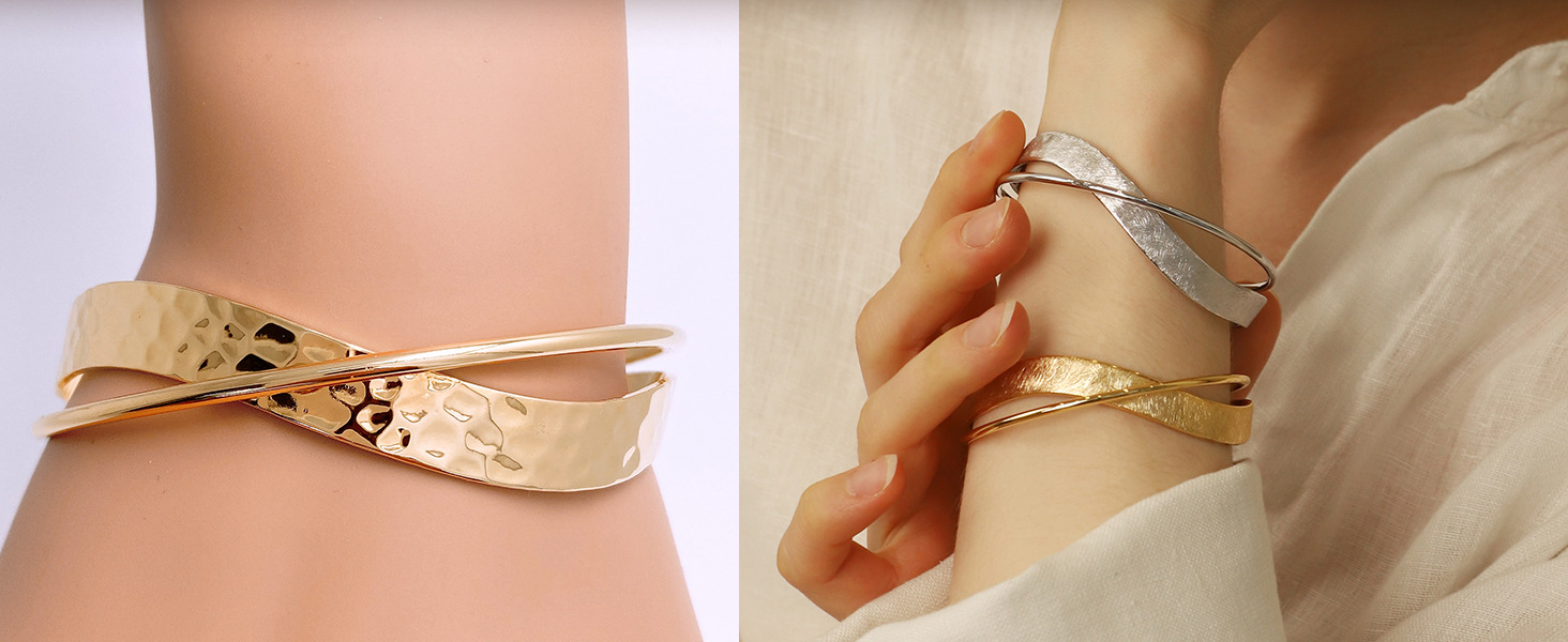 A simple and fashionable InS-style brass metal bracelet with a popular line and open design for women in the east gate of Japan and South Korea pic 4