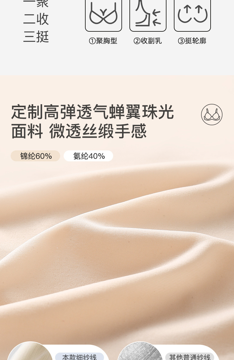 Ice Silk ultra-thin seamless lingerie for women, no steel rings, small breasts, gathering, invisible summer sweat-absorbing, breathable, comfortable and beautiful back bra pic 36