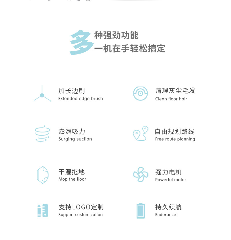 Mini vacuum cleaner robot, small, light, multi-functional, household sweeping, mopping and suction integrated, usb charging wholesale cross-border pic 3