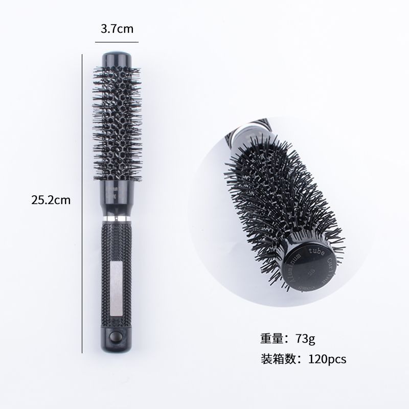 跨境美发工具圆筒卷发专业造型手柄陶瓷铝管梳导热空气铝管美发梳详情7