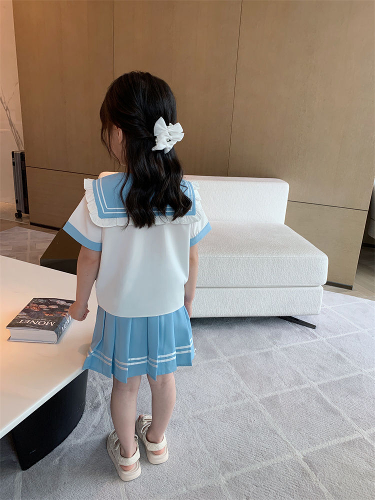 女童学院风套裙夏季儿童JK套装2025新款洋气女孩衬衫百褶裙两件套详情10