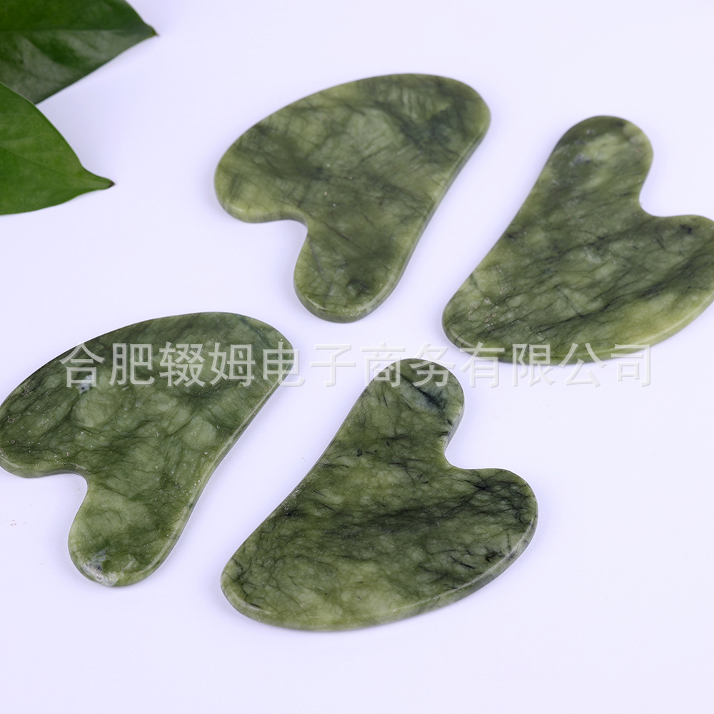岫岩玉石刮痧板片心形刮痧按摩板面部脸部全身按摩小玉石刮痧片详情21