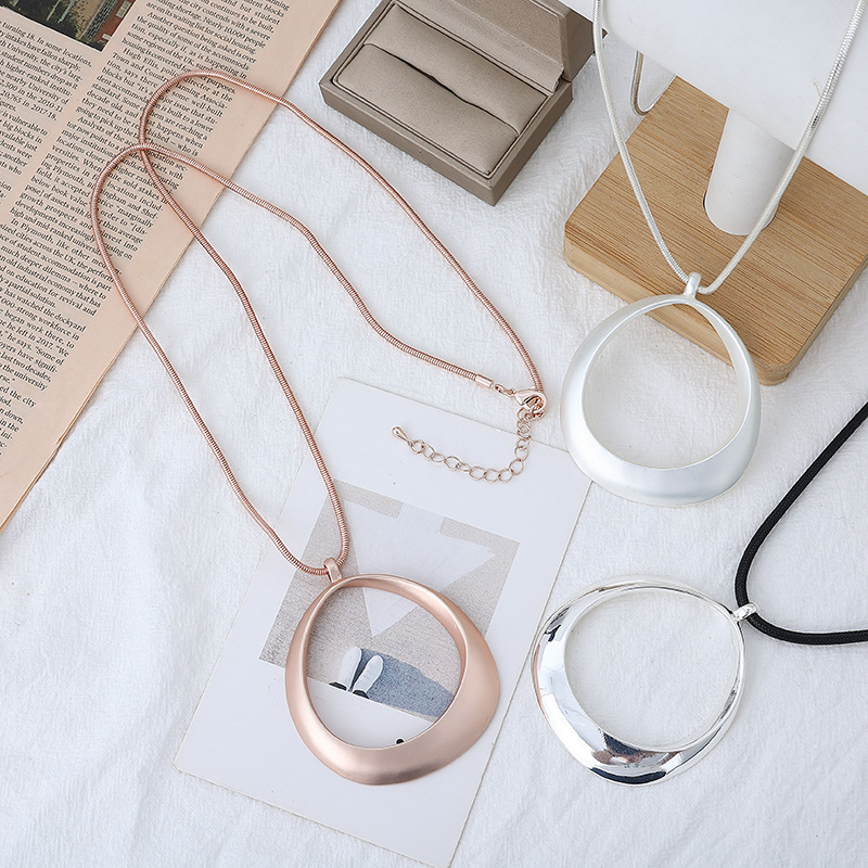 跨境亚马逊爆款欧美外贸新款女士秋冬季饰品复古简约项链毛衣链详情17