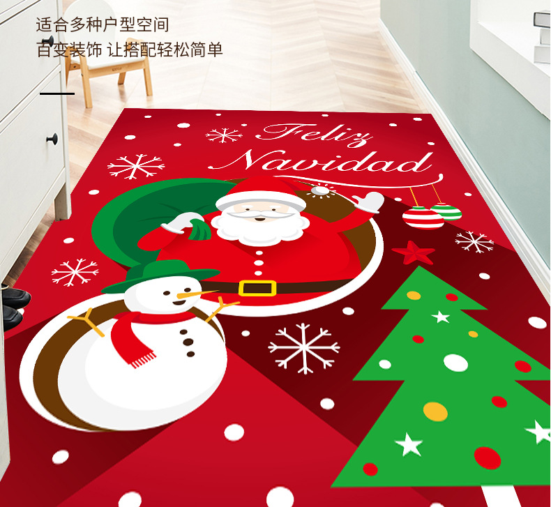 Anti-slip mat, new cartoon 3D floor mat, home living room sofa, bedroom bedside, super soft crystal velvet Christmas tree carpet pic 11