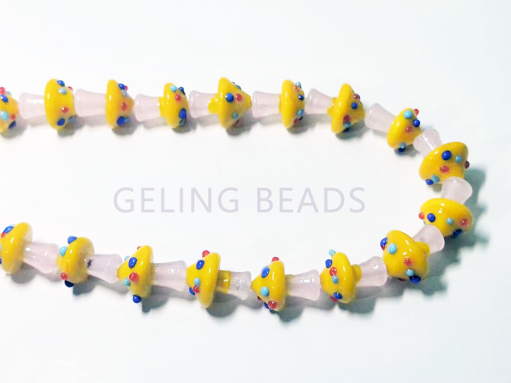 精美古法灯工香灰琉璃蘑菇耳环项链手链手机链斜挎链DIY饰品配件详情5