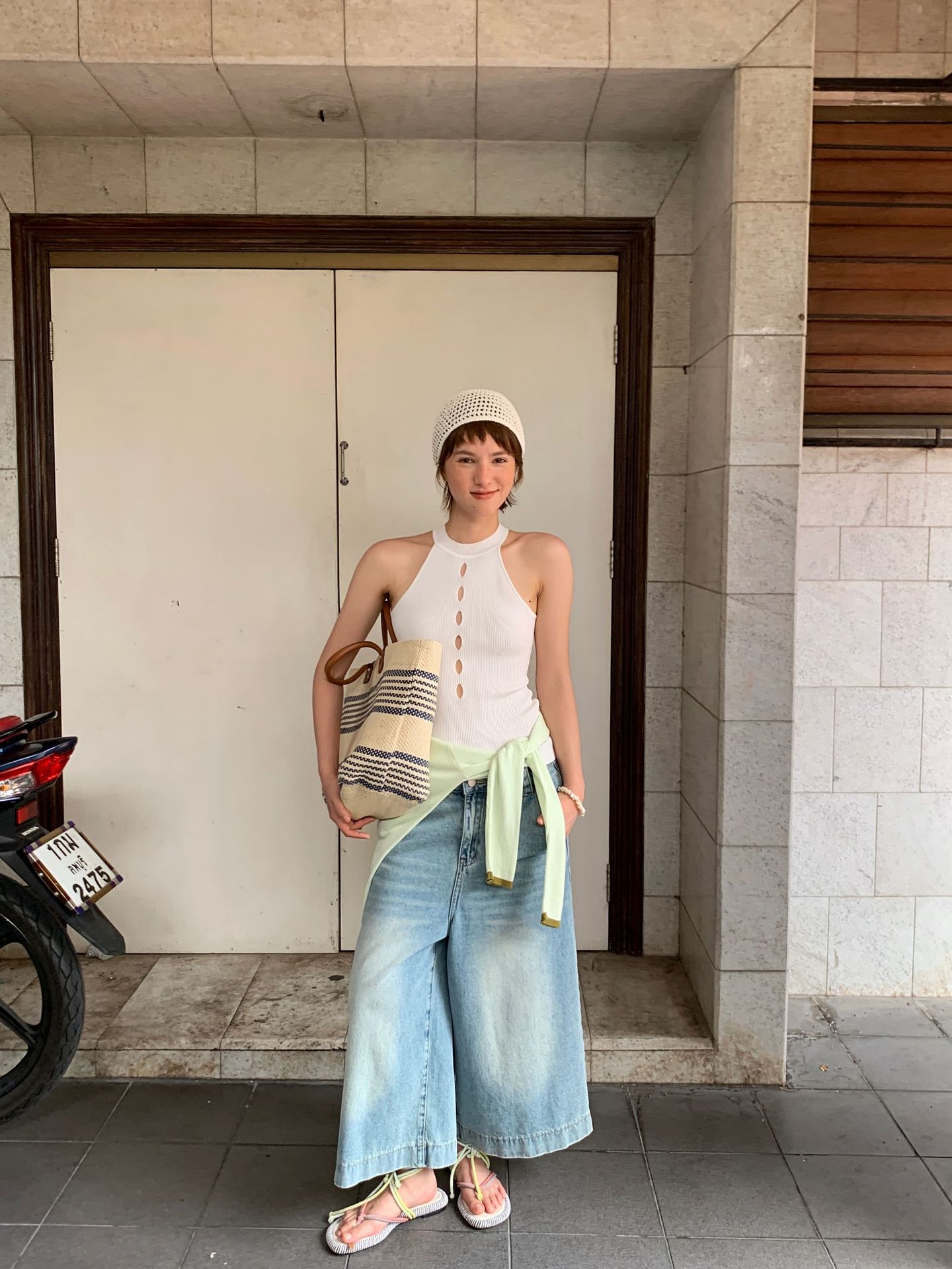 UNITY MODE Sweet and cool Tencel cut-out stand-up collar vest for summer girls, slimming and form-fitting sweater pic 39