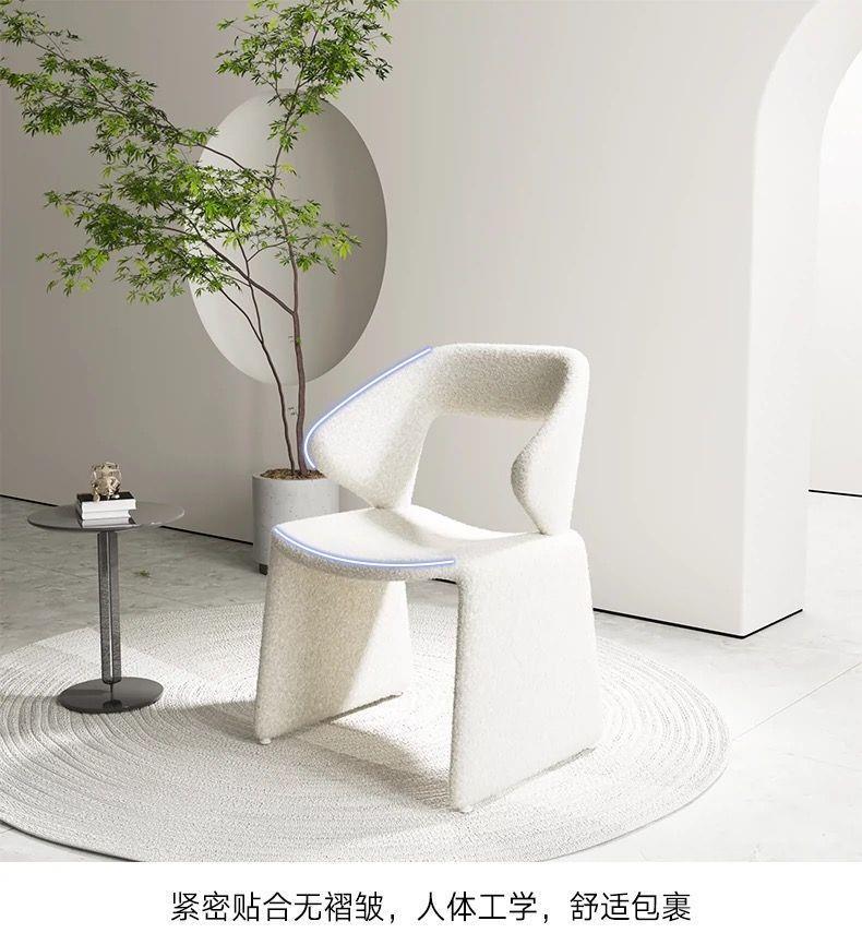 星辰工厂批发现代北欧摩登餐厅异形创意网红餐椅样板房化妆书椅洽谈单人椅子详情5