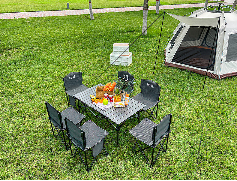 Z便携式蛋卷桌户外折叠桌椅野餐露营装备收纳桌餐桌铝合金烧烤桌详情32
