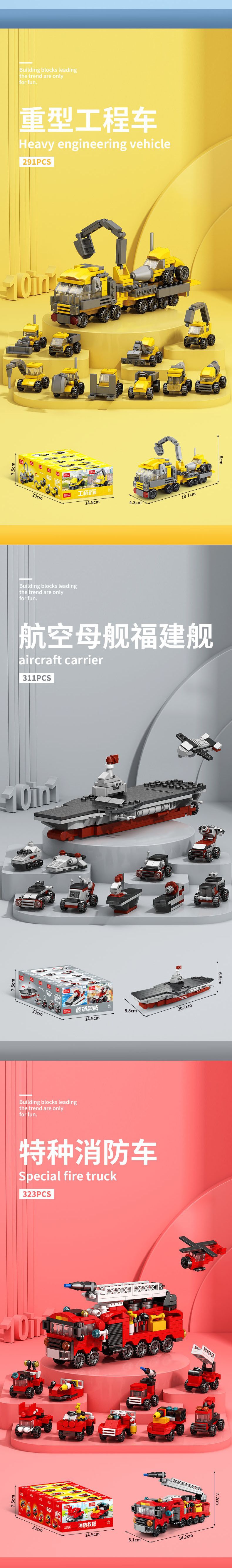 Lele Versatile Building Blocks, fire engine, police model, warship, Aircraft compatible Lego figment 9113 pic 4