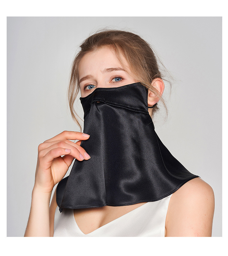 真丝面罩加大夏季防晒遮阳 防紫外线骑行出行桑蚕丝面纱 外贸口罩防晒面纱轻薄透气详情15