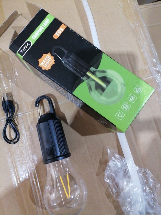 太阳能露营灯球泡钨丝灯 三挡调光防水帐篷灯 户外野营氛围手提灯详情13