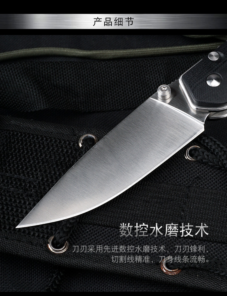 Outdoor folding knife D2 steel knife G10 handle in stock, 1-piece consignment on AliExpress pic 4