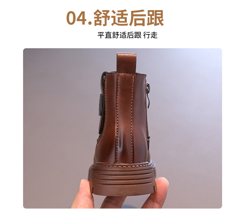 女童靴子加绒马丁靴2024秋冬季新款棉靴小女孩公主短靴百搭烟筒靴详情6