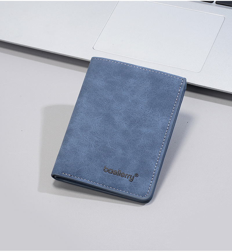 新款男士短款钱包跨境薄款磨砂皮商务两折钱夹高级感学生简约票夹详情15