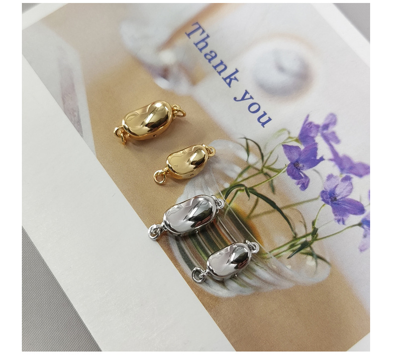 S925 sterling silver ingot clasp, pearl necklace clasp, DIY handmade accessory jewelry clasp, pea clasp, stick clasp, bracelet clasp pic 9