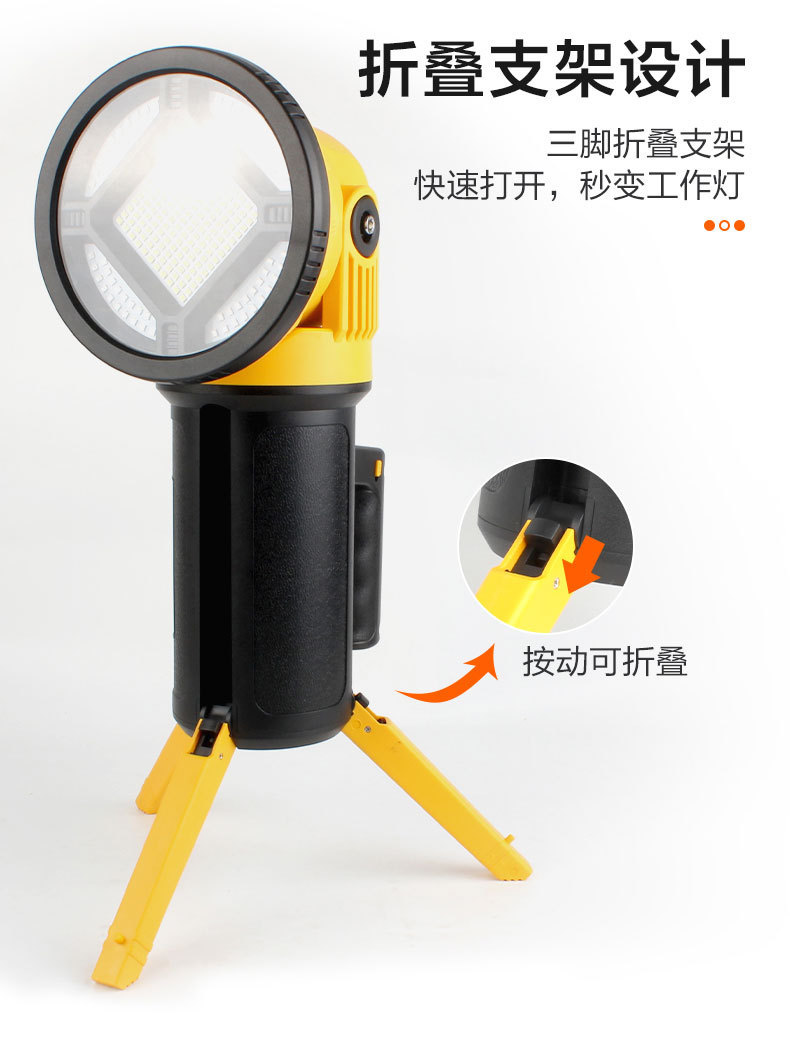 The new cross-border TYPE-C high-intensity portable searchlight, multi-functional with a stand, foldable work light and portable lamp pic 5