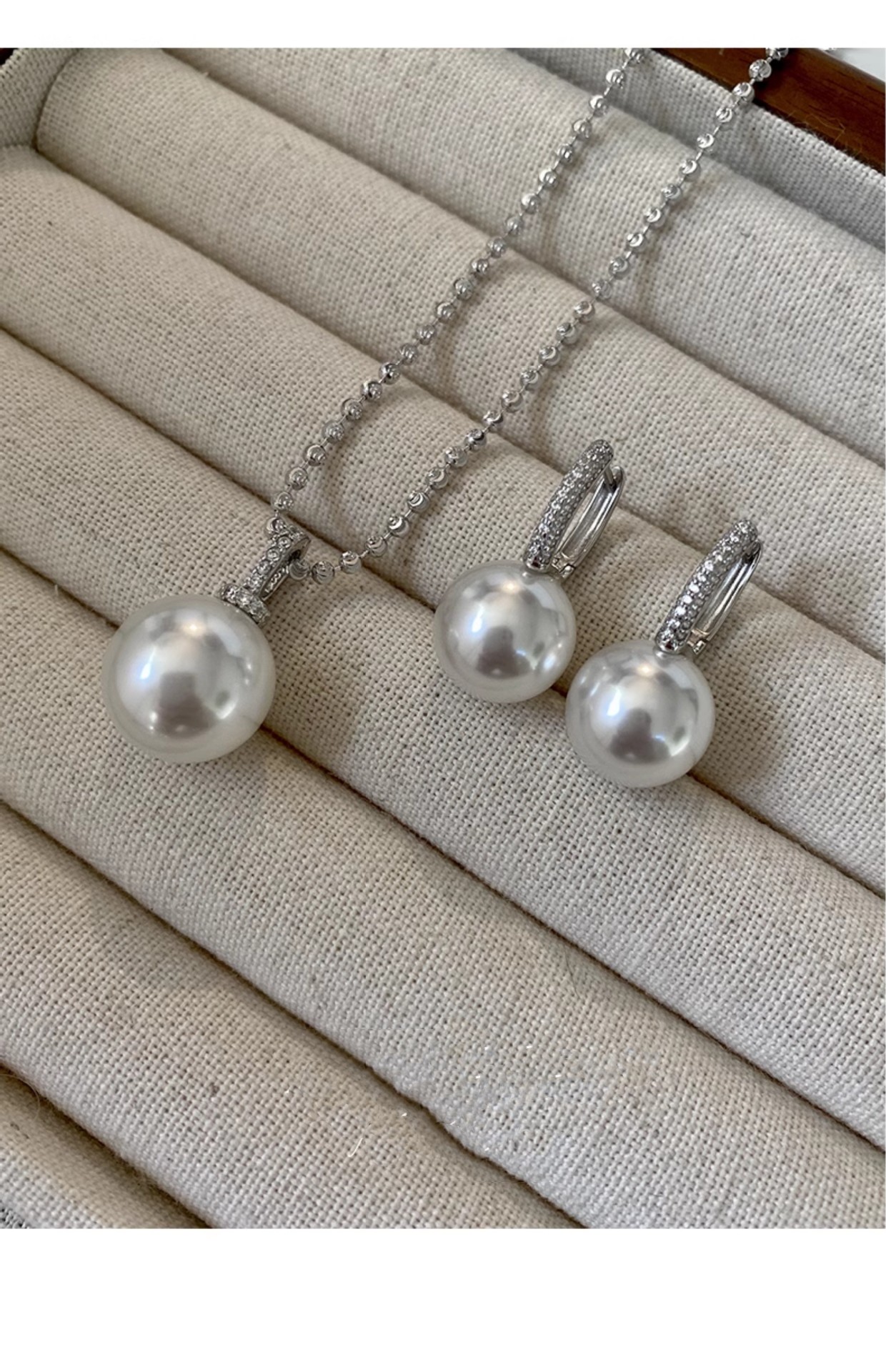 法式轻奢澳白珍珠耳扣s925纯银优雅经典百搭简约气质珍珠耳环耳饰详情4