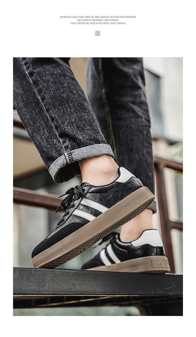 真皮德训鞋男2025新款复古男士休闲板鞋春夏透气厚底阿甘运动男鞋详情18