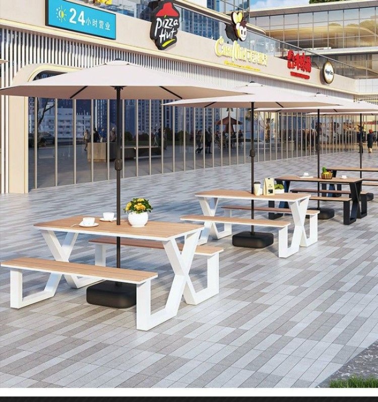 Star Factory Courtyard Homestay Villa Beach Leisure Outdoor Hotel Sunshade Umbrella Central Column Umbrella Integrated table and Chair pic 4