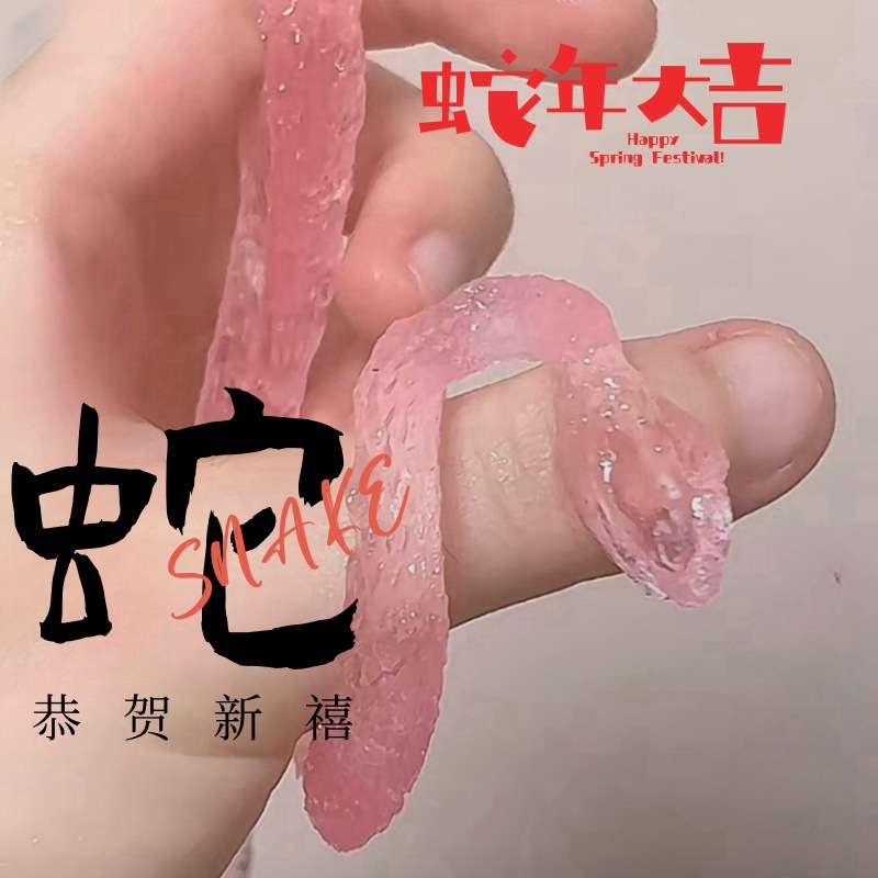 A cute and auspicious little snake simulation toy for the Year of the Snake, a creative stress-relieving gift for boys and girls, and a hand sanitizer for body cleansing pic 3