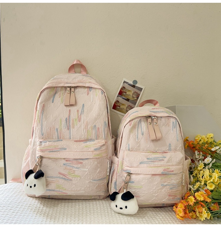 双肩包女生出游可爱少女简约大学生百搭轻便时尚春游中学上课书包详情39