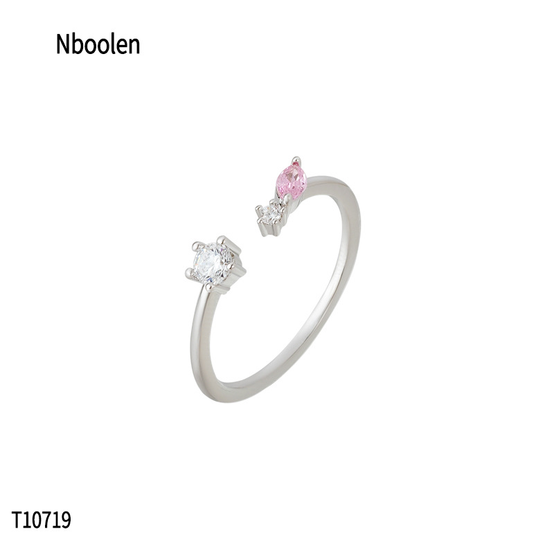 柏伶跨境简约开口戒镶钻五角树叶戒指女式轻奢高级感轻奢关节指戒详情5