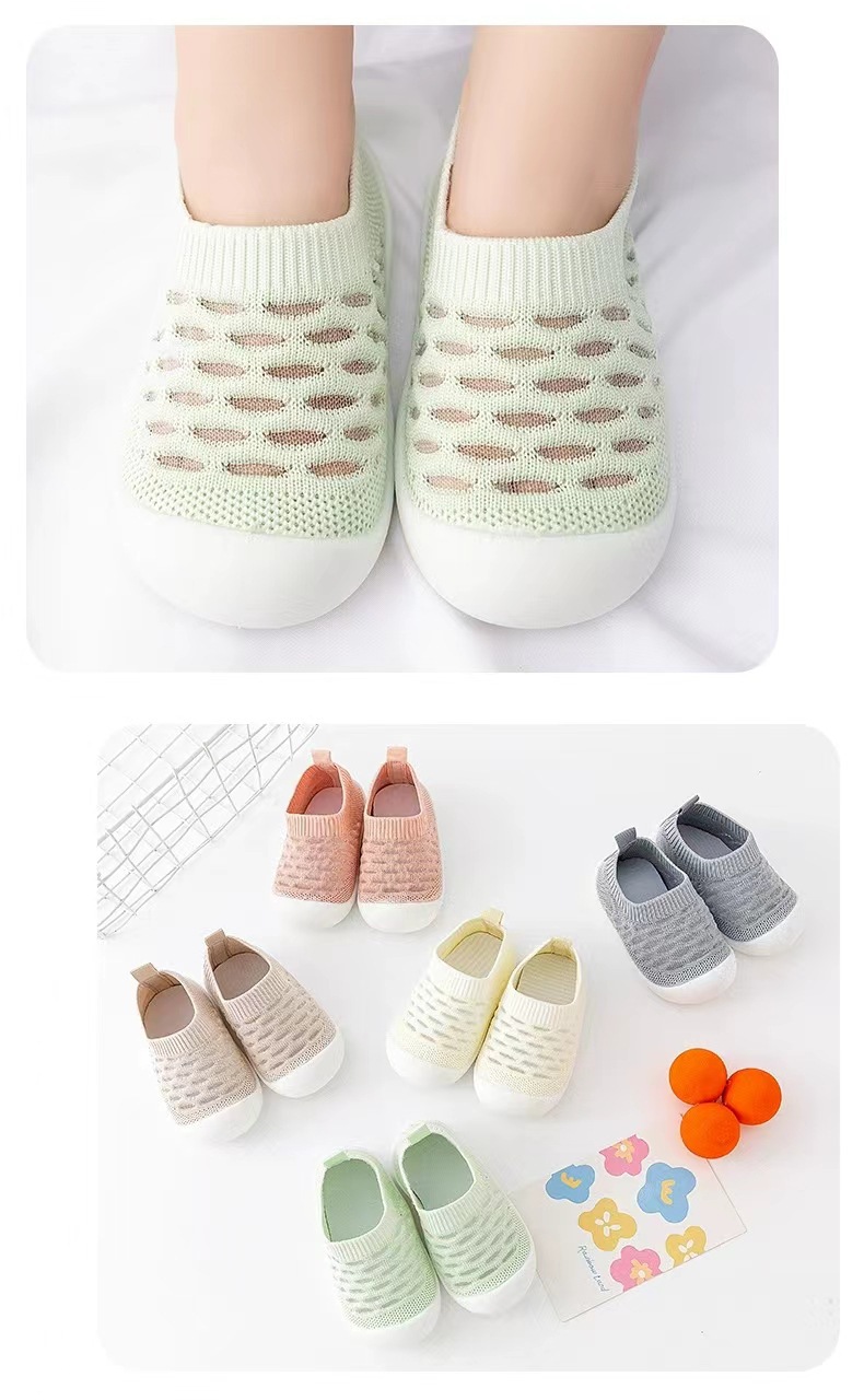 Baby walking shoes with soft soles, fly-woven single mesh, breathable, summer sandals, anti-slip, suitable for children aged 6 months to 3 years pic 1
