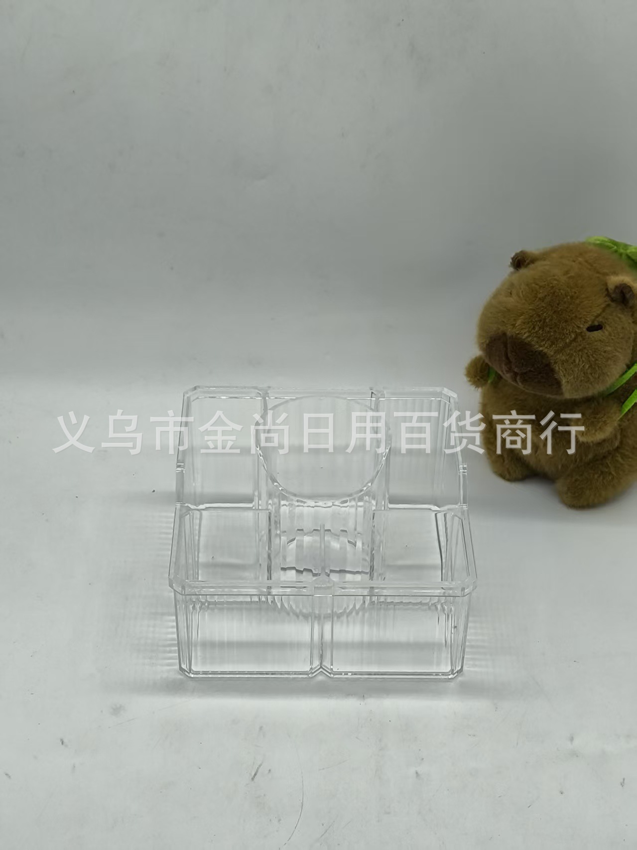 Light luxury transparent cosmetics storage box, desktop dressing table, skin care products, water ripple plastic large-capacity storage box pic 3
