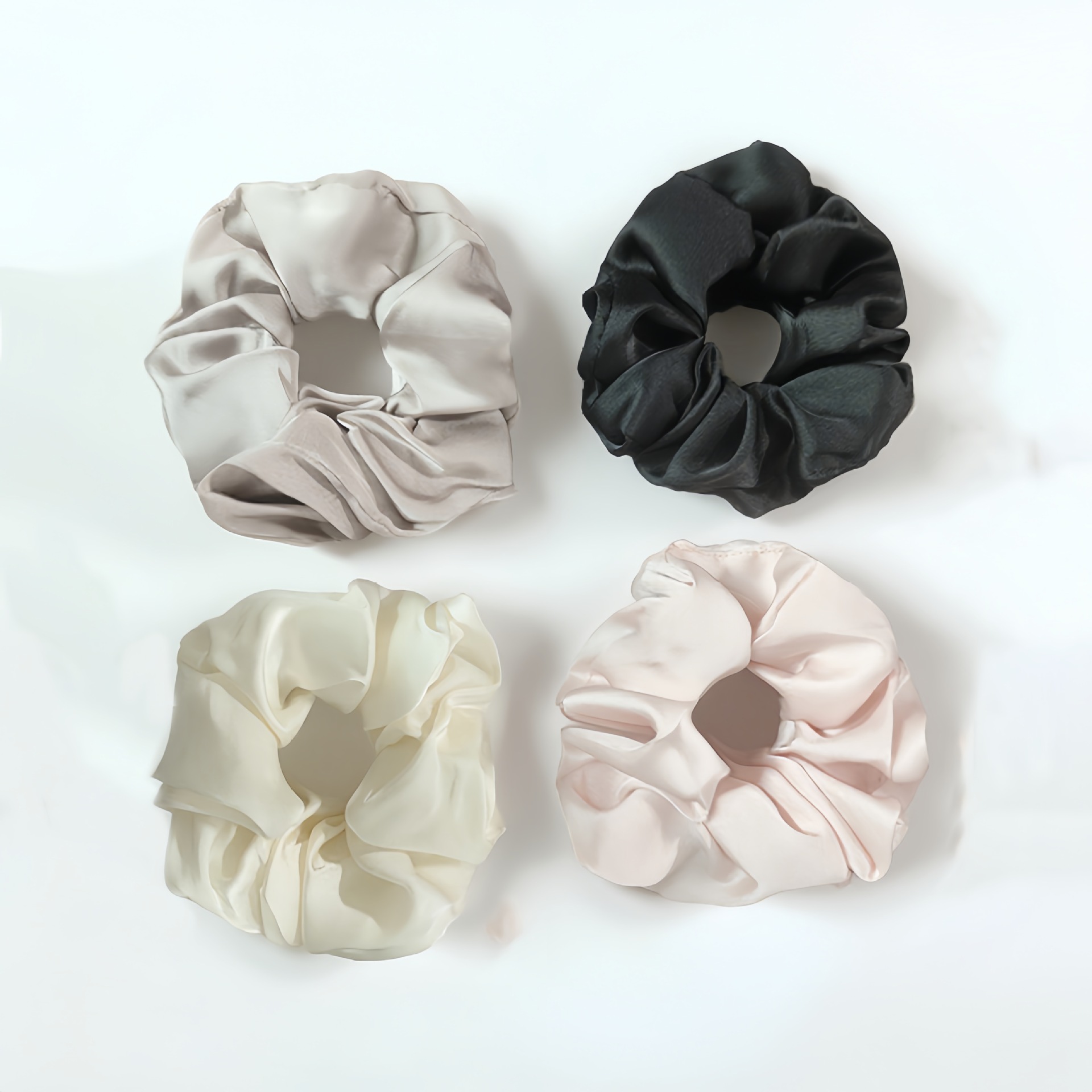 亚马逊新款简约百搭大肠发圈纯色肥肠头绳时尚仿真丝发饰详情10