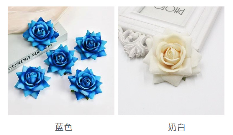 绒布玫瑰6cm仿真花婚礼场景布置居家装饰DIY发夹头饰簪花配件假花办公文化仿真园艺玫瑰详情14