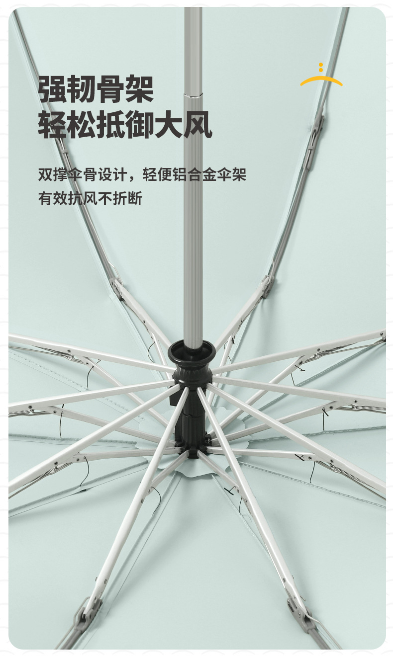 新款10骨三折自动反向雨伞配色手柄三折男士商务雨伞印logo详情22