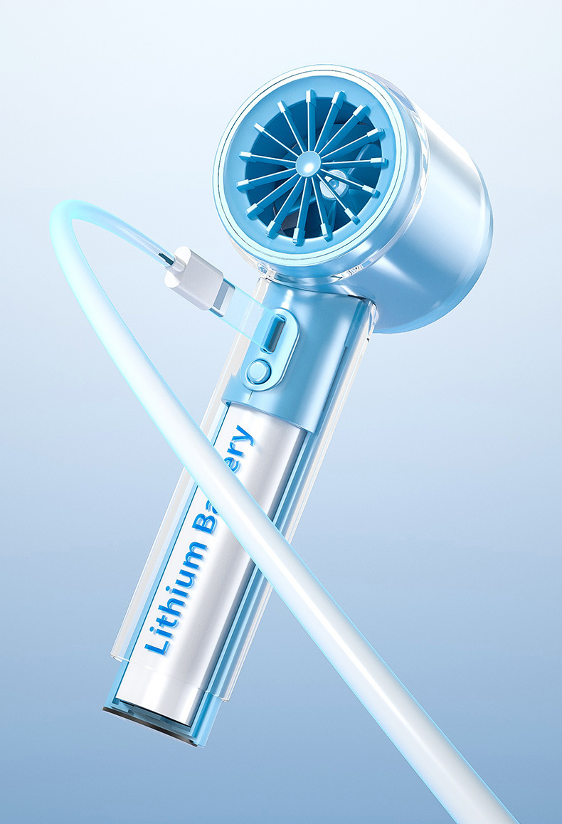 人与物2025新款手持制冷小风扇usb充电照明折叠暴力涡轮高速风扇详情39