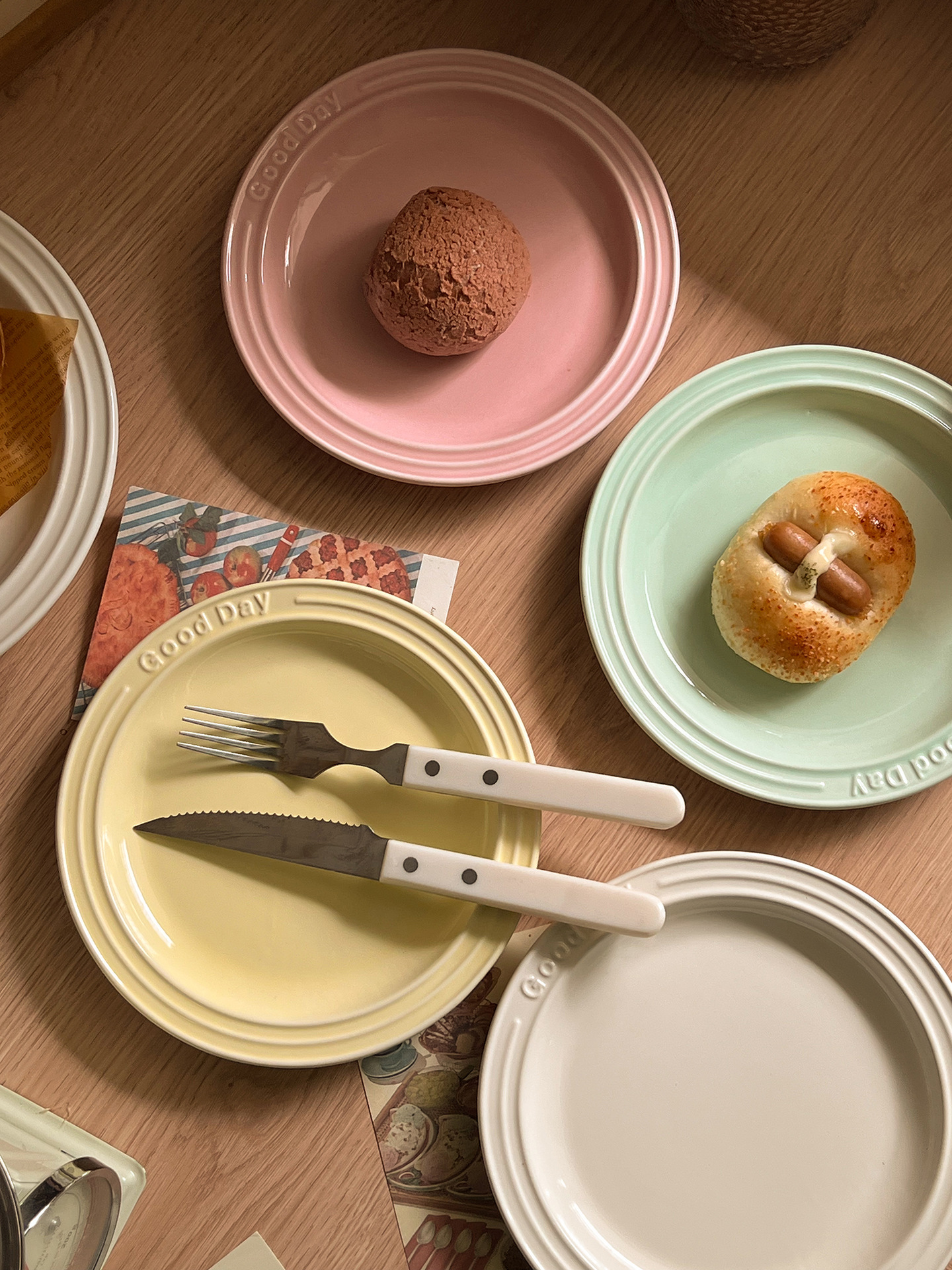 ins风浮雕字母盘奶油风奶呼呼西餐意面牛排甜品蛋糕盘质感颜值好详情6