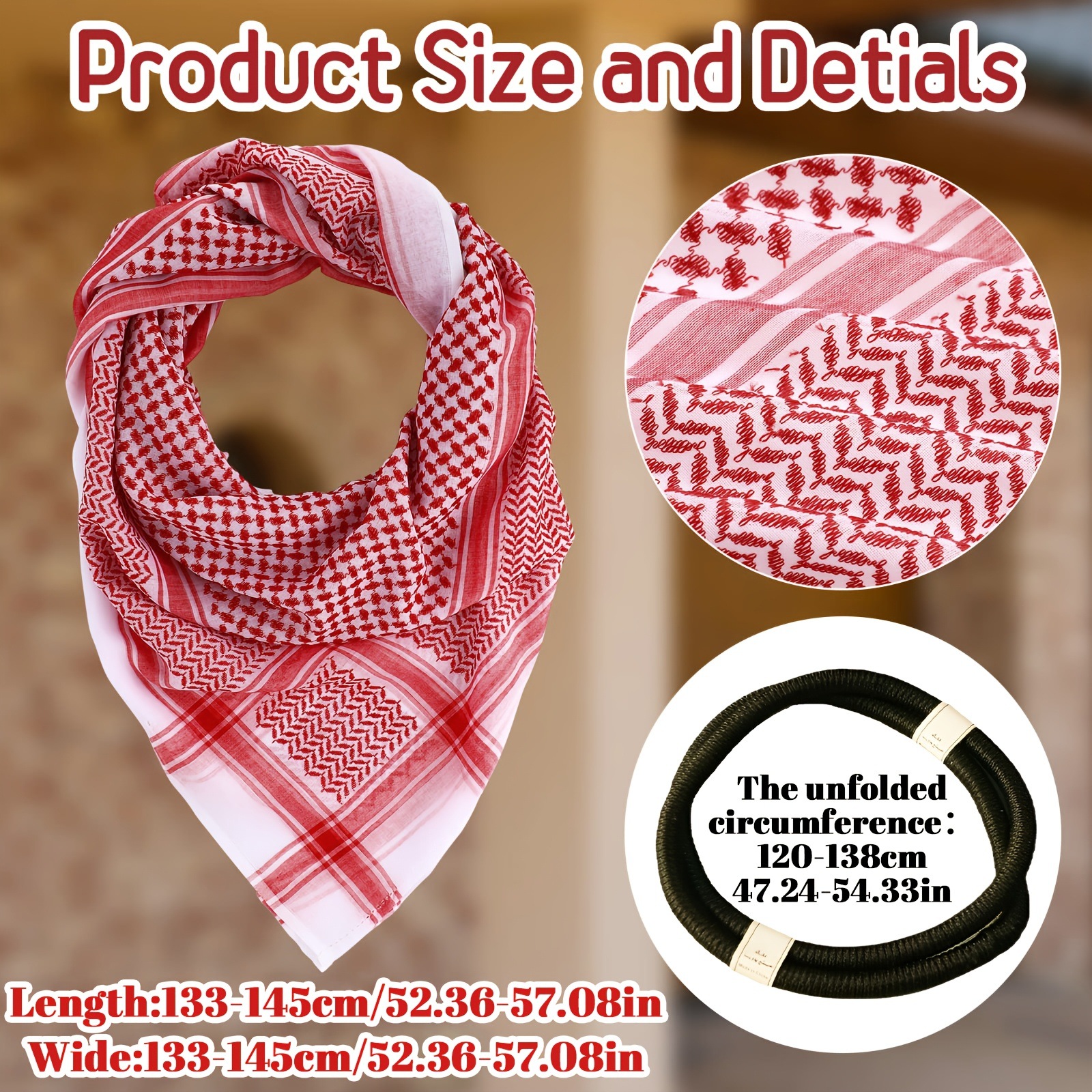 Cross-border Arab headscarves, Dubai headscarves, Saudi and Afghan travel bags, headwear. Men do not need headbands + headscarves pic 3