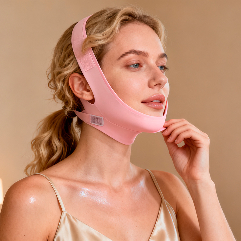 跨境面部训练带挂耳面罩提拉洗脸刷硅胶定制清洁绷带v脸开模工厂详情9