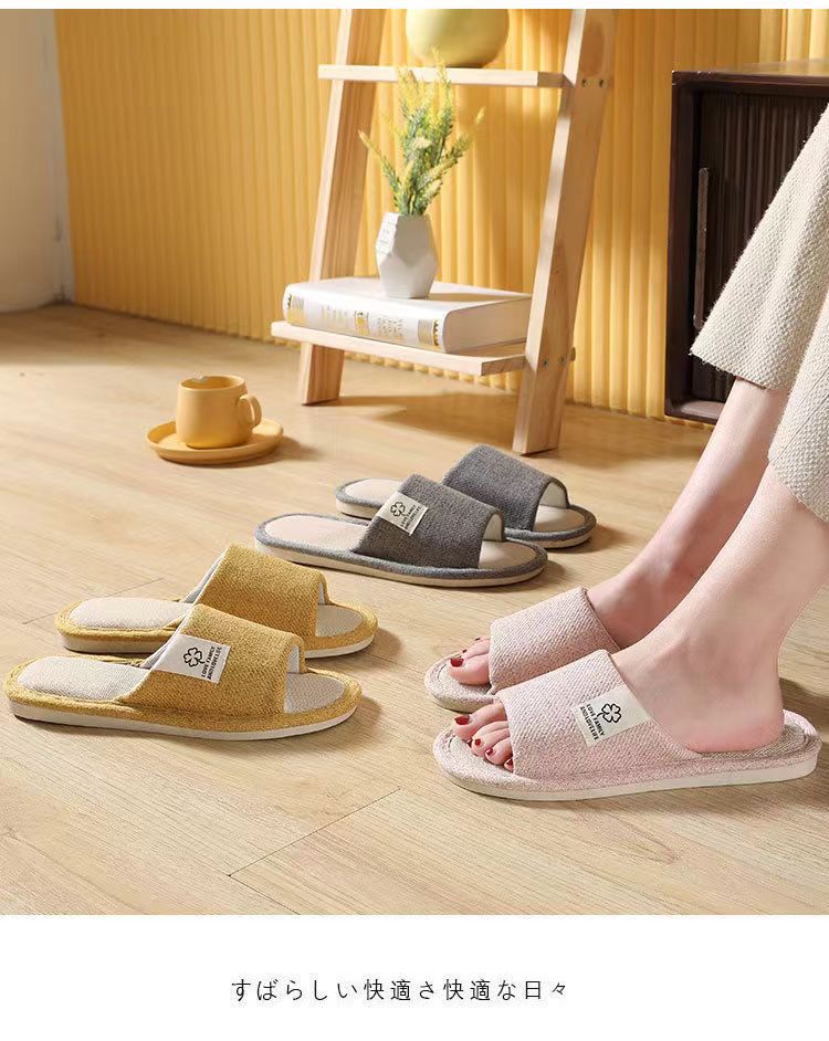 家居拖鞋静音防滑四季通用透气轻便情侣女士拖鞋棉麻布拖鞋男室内详情15