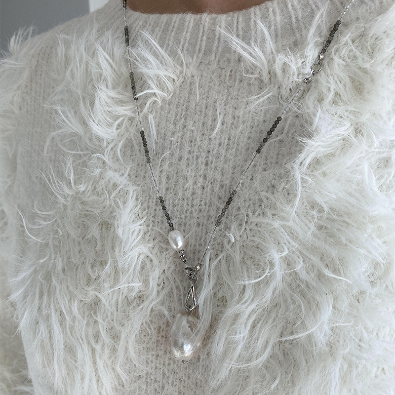 2025新款天然水晶巴洛克珍珠复古高级串珠长项链毛衣链极简秋冬详情10