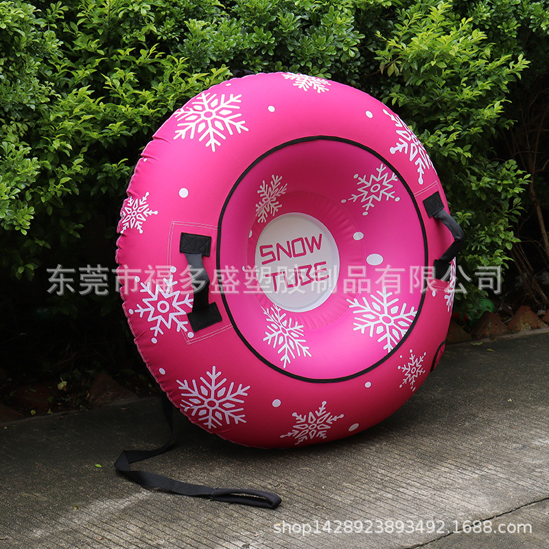 加厚耐寒pvc充气滑雪圈带布套夹网底户外雪地拖拉圈玩雪滑雪工具详情4