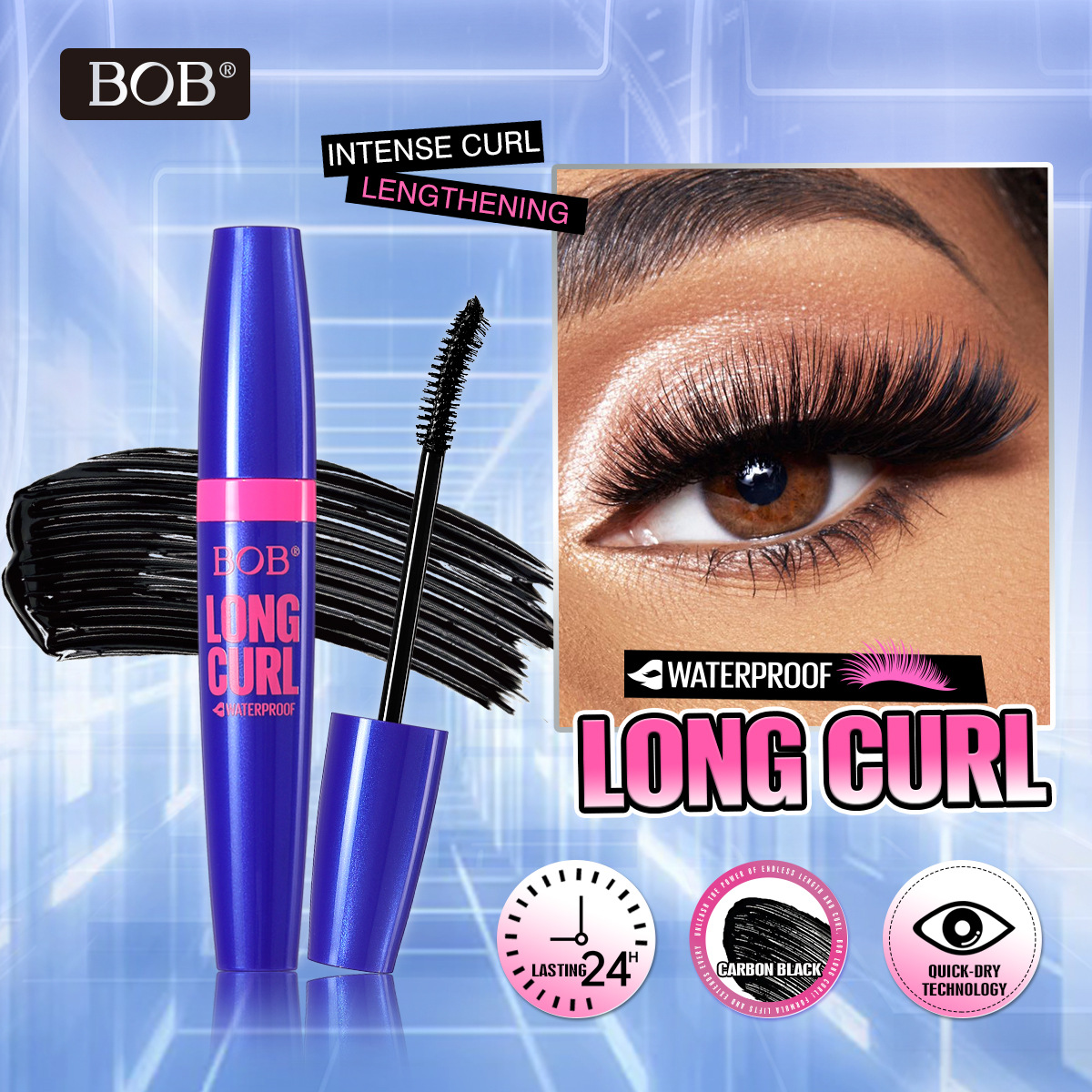 Cross-border bob Thickening and curling mascara is waterproof, long-lasting and does not smudge eyelashes, shaping and enlarging the eyes. It is a best-selling beauty product pic 1