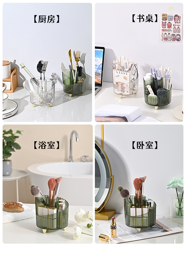 Light luxury makeup brush storage bucket, eyebrow pencil comb storage bucket, dressing table desktop, lipstick storage box, cosmetic pen holder pic 10