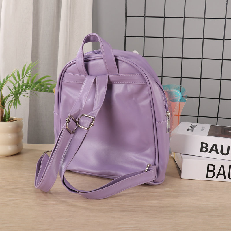 pu leather Little Princess backpack for children and babies, lightweight schoolbag, casual and versatile, trendy 2025 new style pic 3