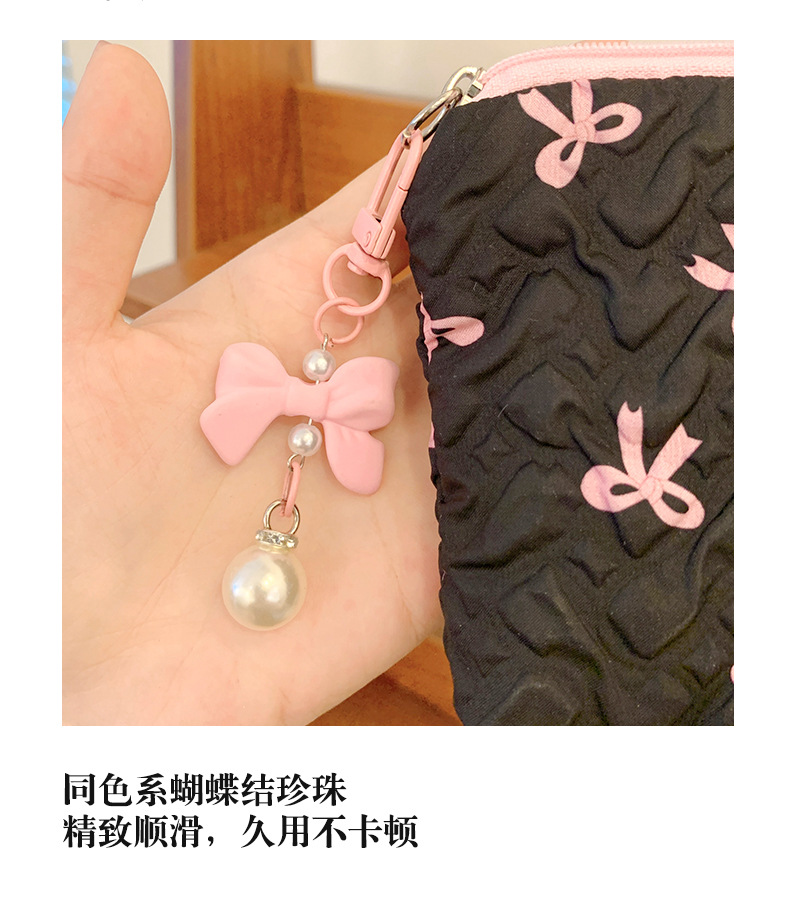 跨境蝴蝶结化妆包高颜值零钱包收纳包可爱化妆包大容量高级感包包详情4