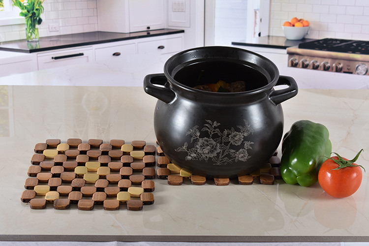 High-quality bamboo heat insulation pads, natural Nan bamboo heat-resistant table MATS, household dining table coasters and bowl MATS, high-temperature resistant heat-resistant pads pic 5