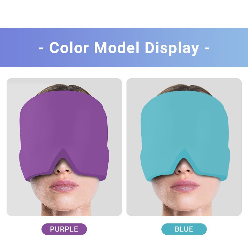 亚马逊冰敷眼罩固体水凝胶冷敷头套缓解降温面罩理疗舒缓面罩详情9