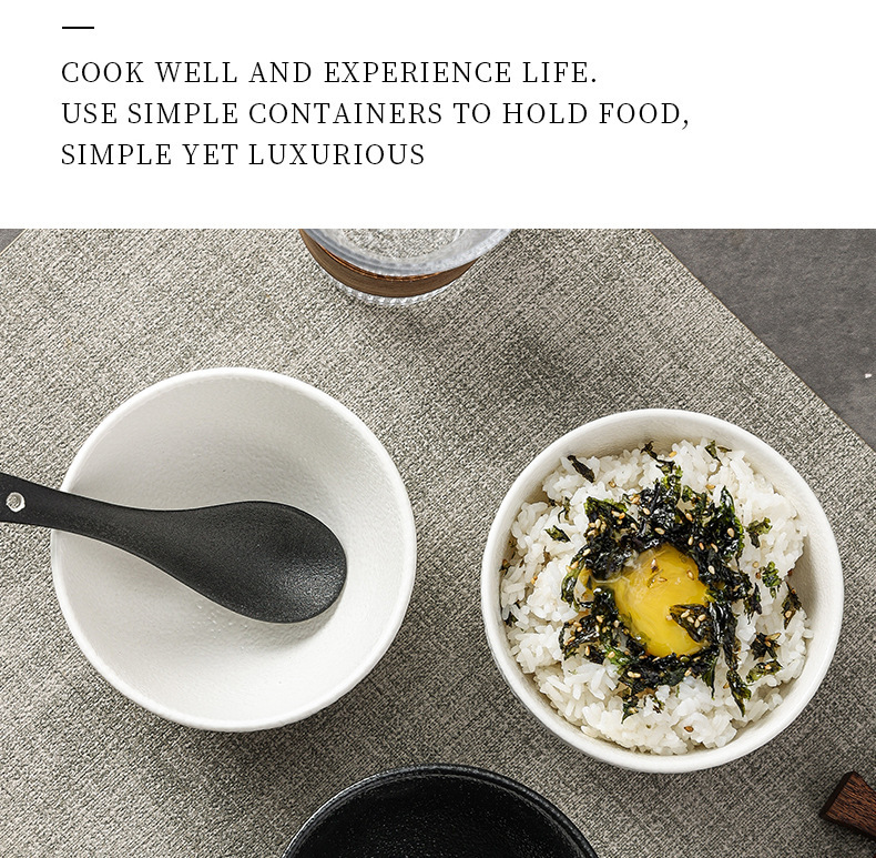 日式简约高颜值创意黑白陶瓷碗家用餐厅酒店批发陶瓷餐具米饭碗详情8