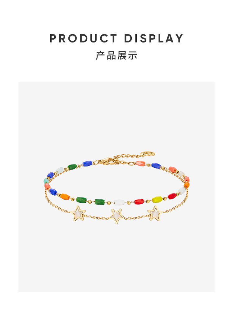 ZEGL Rainbow Star Stacked Ankle Chain for Women 2024 New Trendy ankle Chain for Women, foot chain and foot accessory pic 6