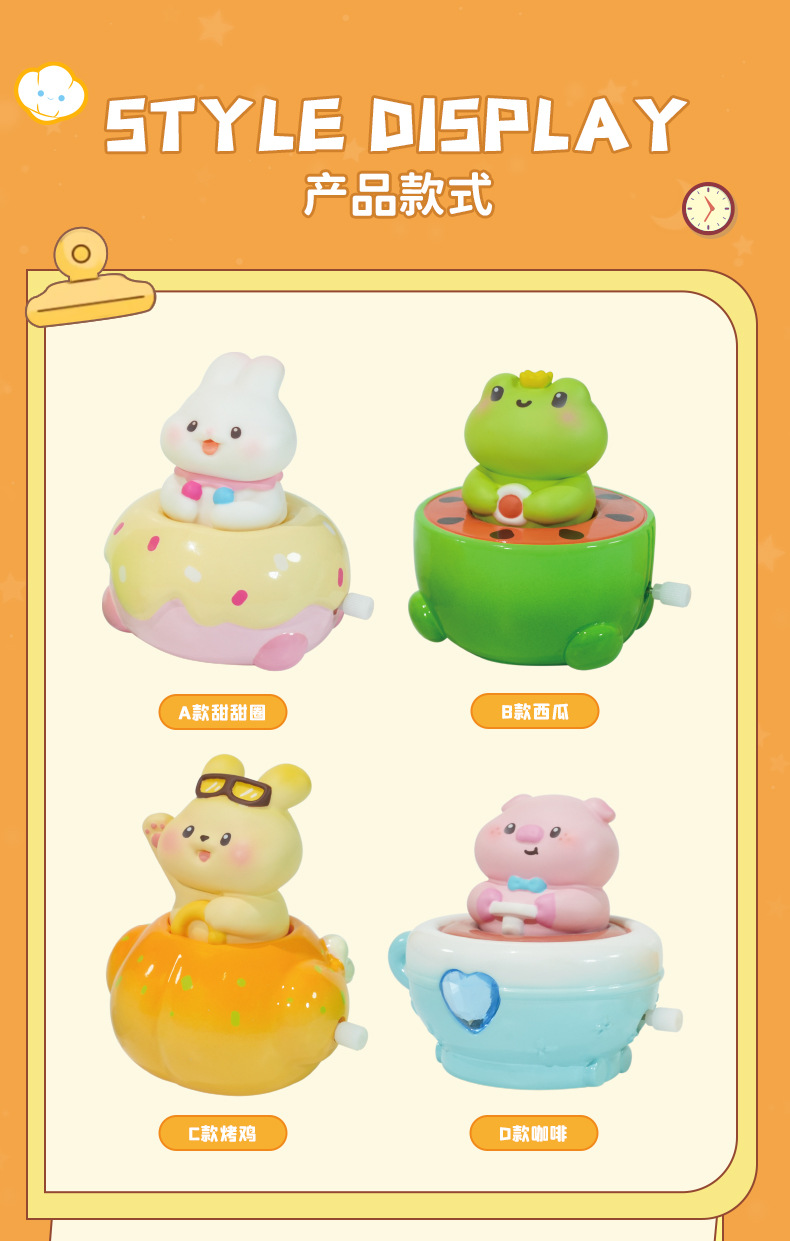 萌趣可爱美食碰碰车盲盒公仔手办家居办公室桌面装饰摆件厂家批发详情3