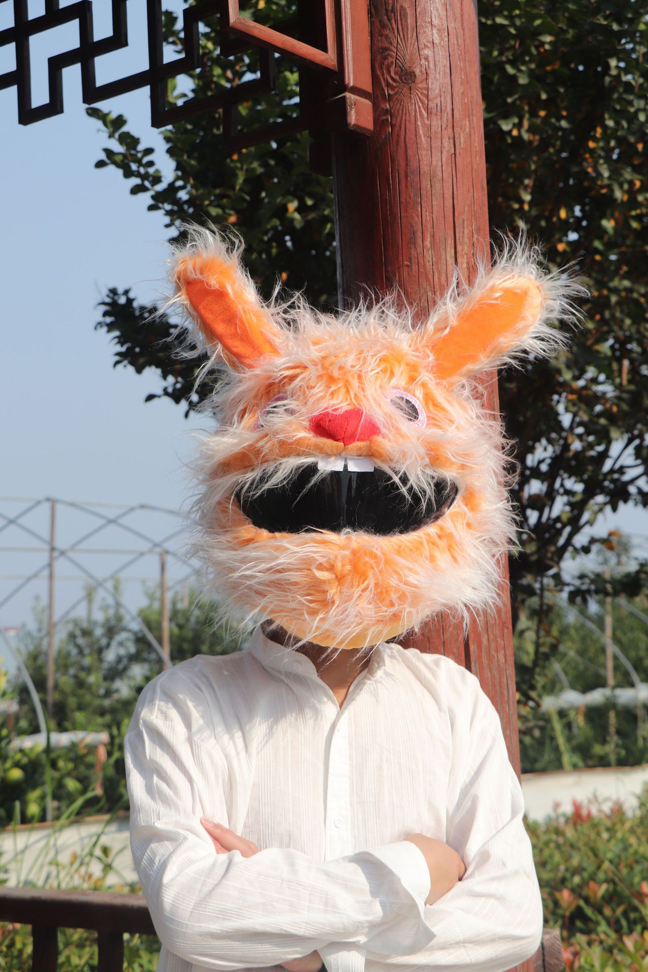 Cross-border personalized long-haired helmet covers, plush motorcycle protection covers, scratch-resistant and cute style riding cap covers are selling well across borders pic 19