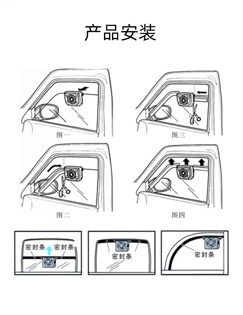 Cross-border best-selling solar exhaust fans for cars, in-car ventilation and smoke exhaust, car exhaust fans, car heat dissipation wonders pic 83