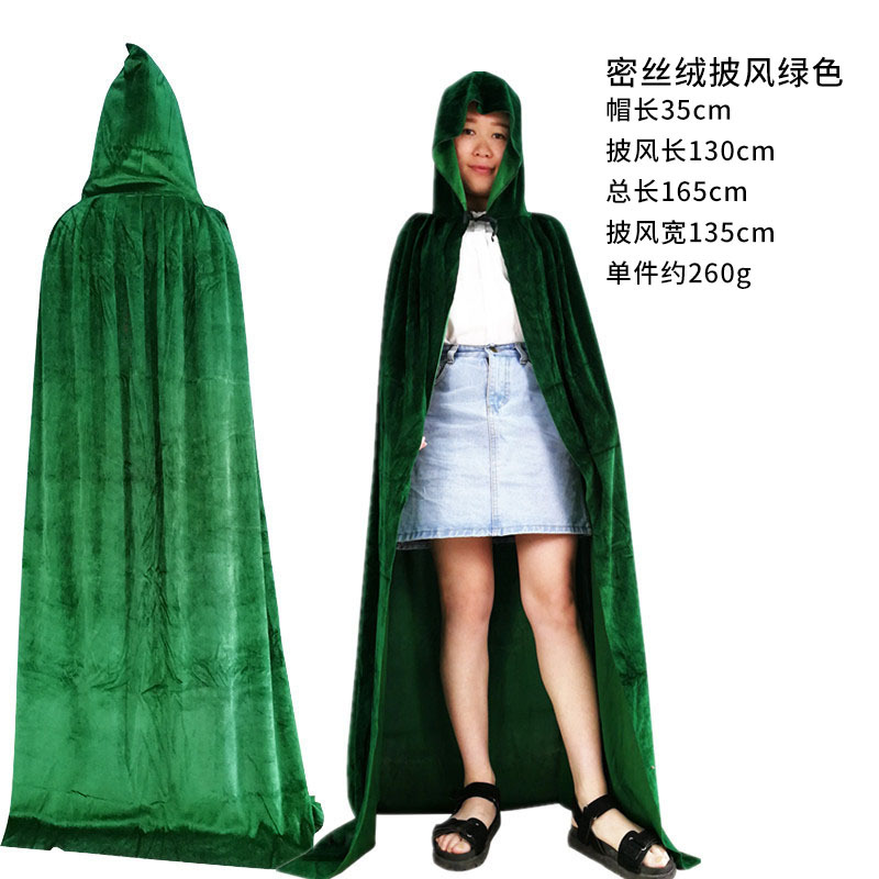 万圣节服装舞会装扮儿童成人斗篷黑色钻石绒加厚披风吸血鬼披风详情3